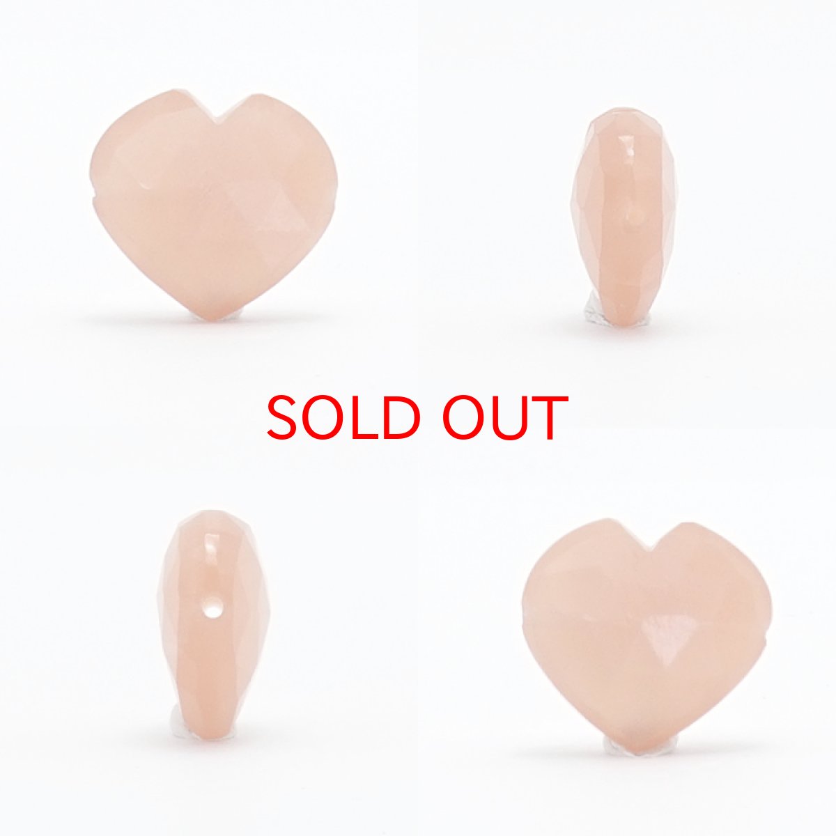 画像2: 【20%OFFセール】 天然石 ハート型ビーズ オレンジムーンストーン 14.3×15.3mm スリランカ産 【 一点物 】ハート型 横穴貫通 穴あき ビーズ オリジナルアクセアリー ハンドメイド材料 【 一粒売り 】 パワーストーン お守り 浄化 (2)