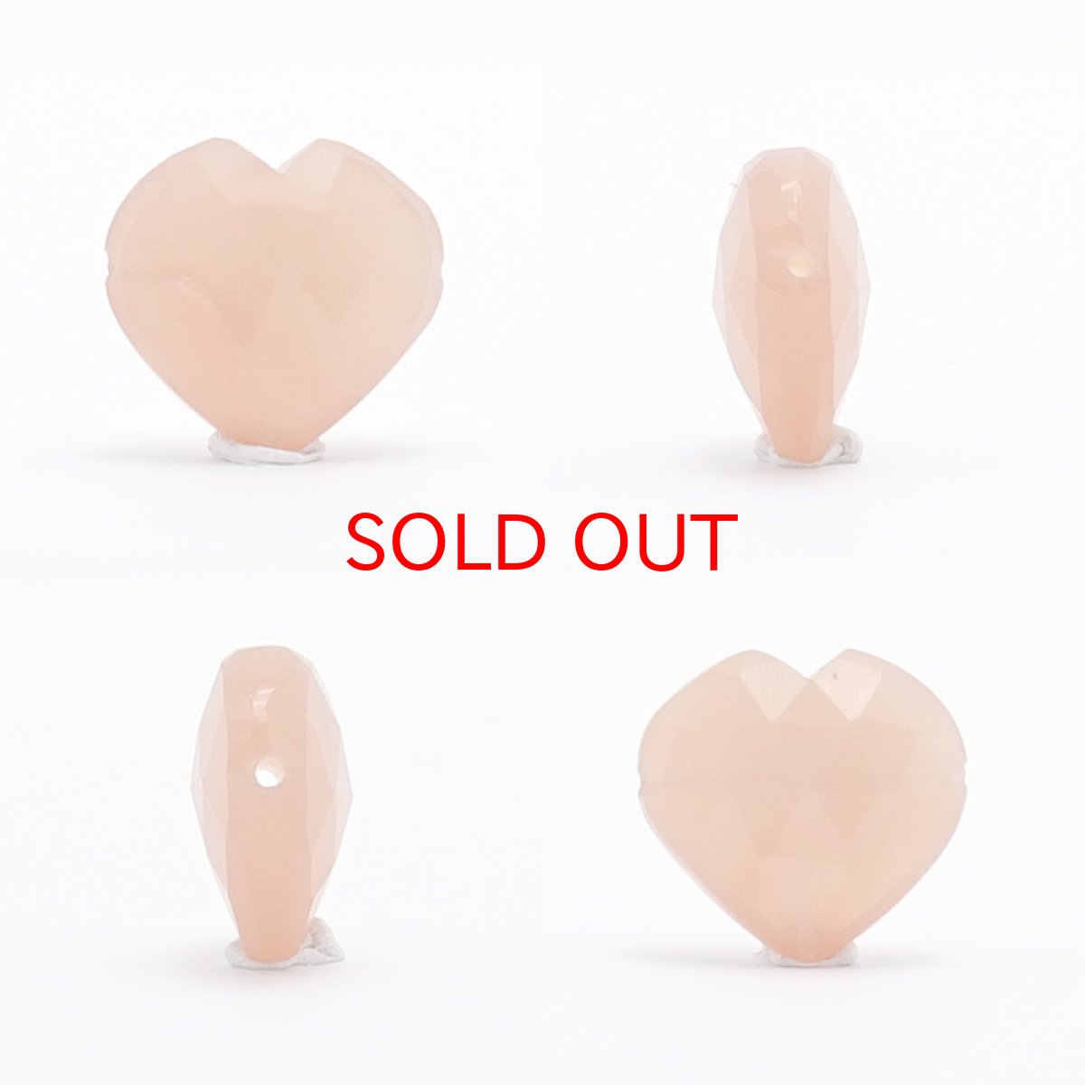 画像2: 【20%OFFセール】 天然石 ハート型ビーズ オレンジムーンストーン 16.4×17.6mm スリランカ産 【 一点物 】ハート型 横穴貫通 穴あき ビーズ オリジナルアクセアリー ハンドメイド材料 【 一粒売り 】 パワーストーン お守り 浄化 (2)