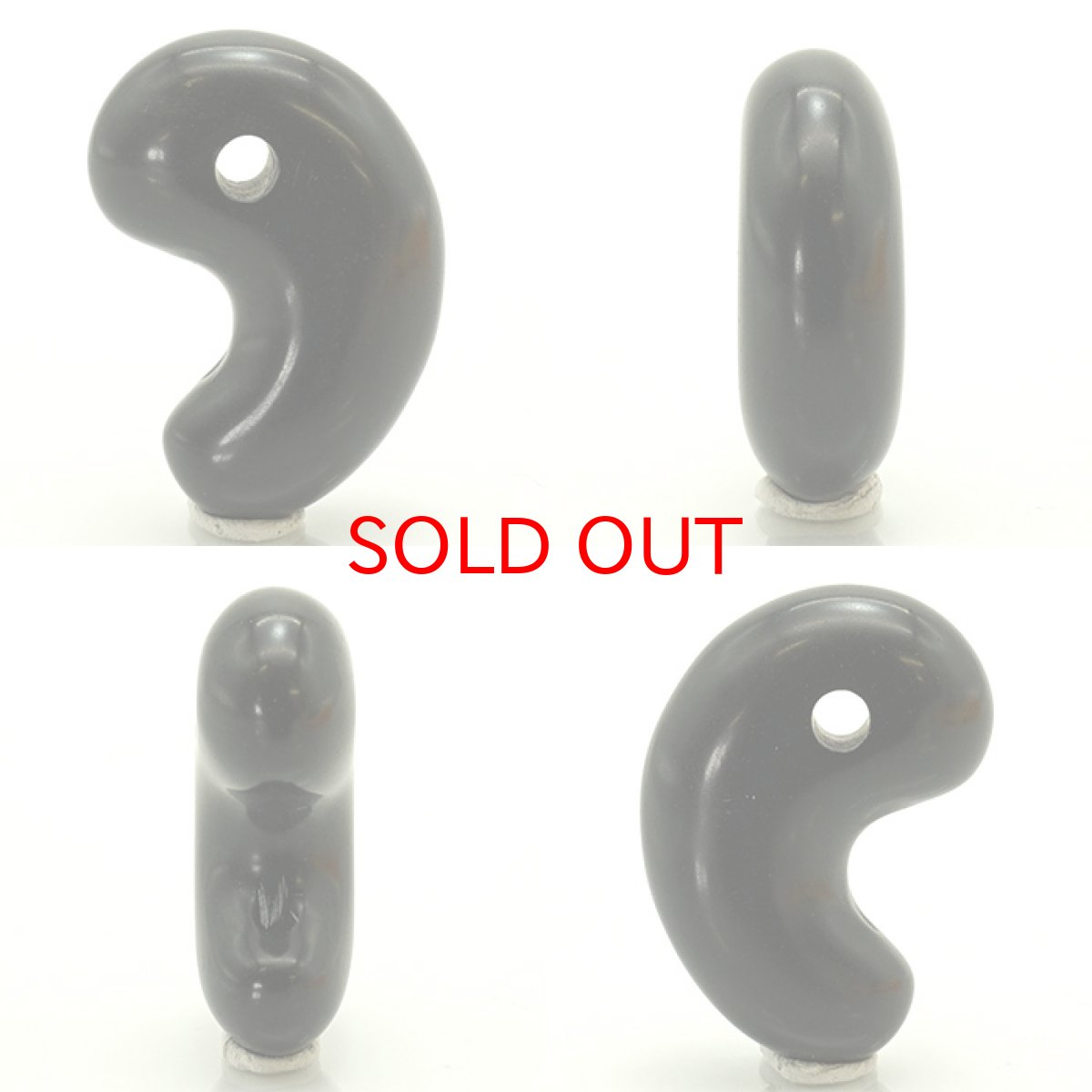 画像2: 【日本の石】 那智黒石 25mm 勾玉 三重県 熊野市 熊野古道 紀伊続風土記 天然石 パワーストーン カラーストーン (2)