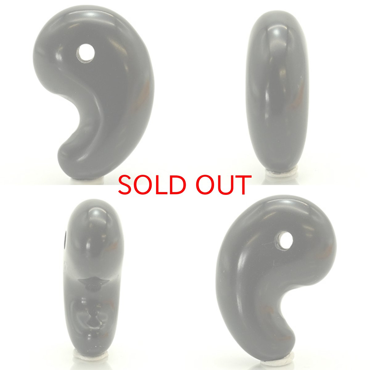 画像2: 【ネックレス紐セット】 那智黒石 30mm 勾玉 三重県 熊野市 熊野古道 紀伊続風土記 天然石 パワーストーン カラーストーン (2)