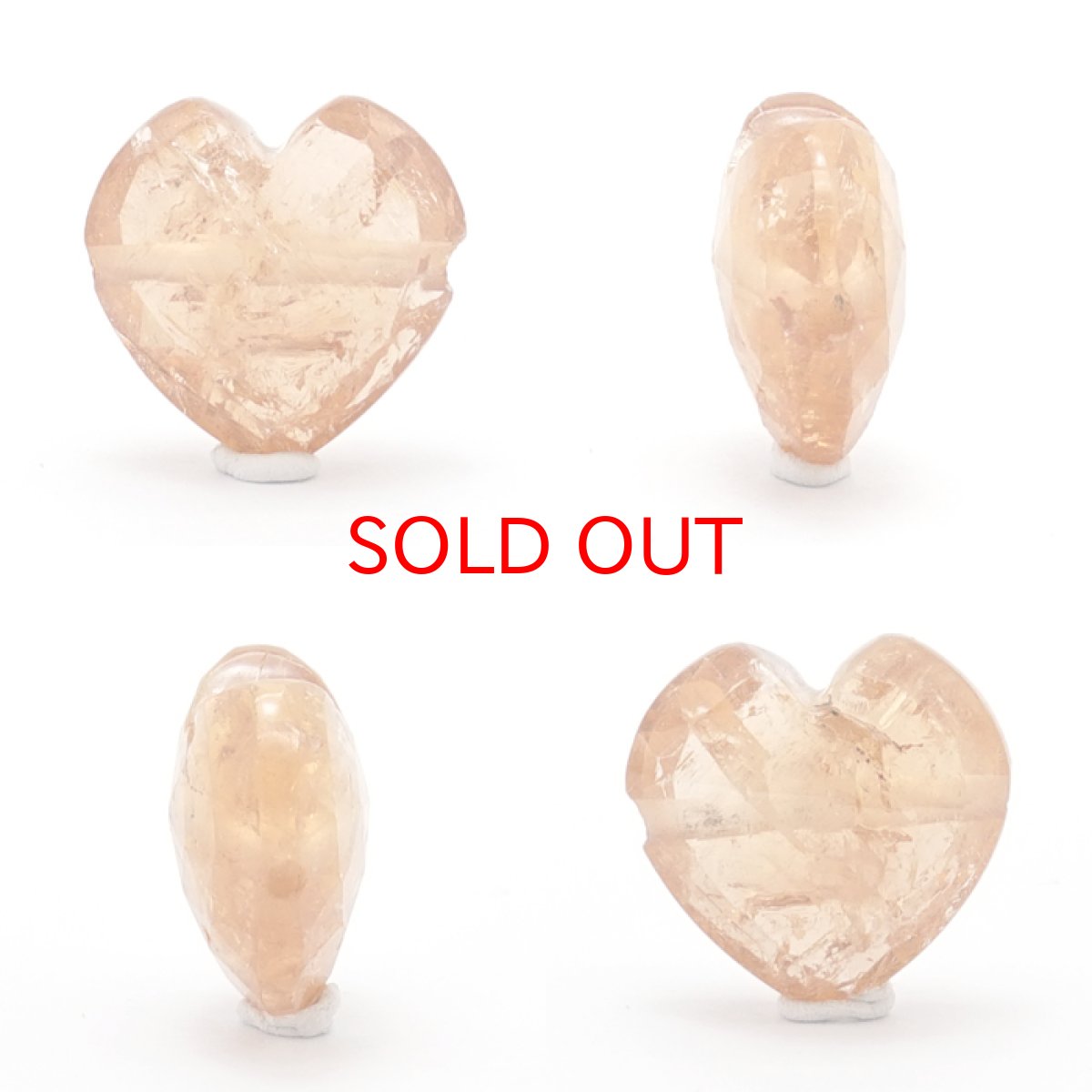 画像2: 天然石 ハート型ビーズ インペリアルトパーズ 12×13mm ブラジル産 【 一点もの 】ハート型 横穴貫通 穴あき ビーズ ハート オリジナルアクセアリー ハンドメイド材料 【 一粒売り 】 パワーストーン お守り 浄化 カラーストーン (2)