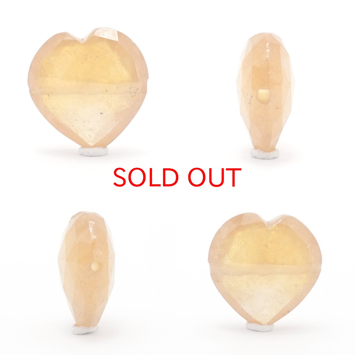 画像2: 【20%OFFセール】 天然石 ハート型ビーズ イエローサファイア 14×14mm スリランカ産 【 一点もの 】ハート型 横穴貫通 穴あき ビーズ ハート オリジナルアクセアリー ハンドメイド材料 【 一粒売り 】 パワーストーン お守り 浄化 カラーストーン (2)