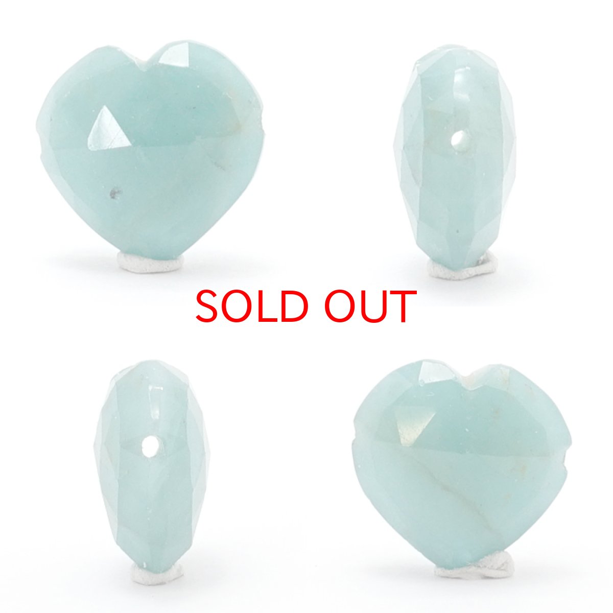 画像2: 天然石 ハート型ビーズ グランディディエライト 11×11mm マダガスカル産 【 一点もの 】ハート型 横穴貫通 穴あき ビーズ ハート オリジナルアクセアリー ハンドメイド材料 【 一粒売り 】 パワーストーン お守り 浄化 カラーストーン (2)