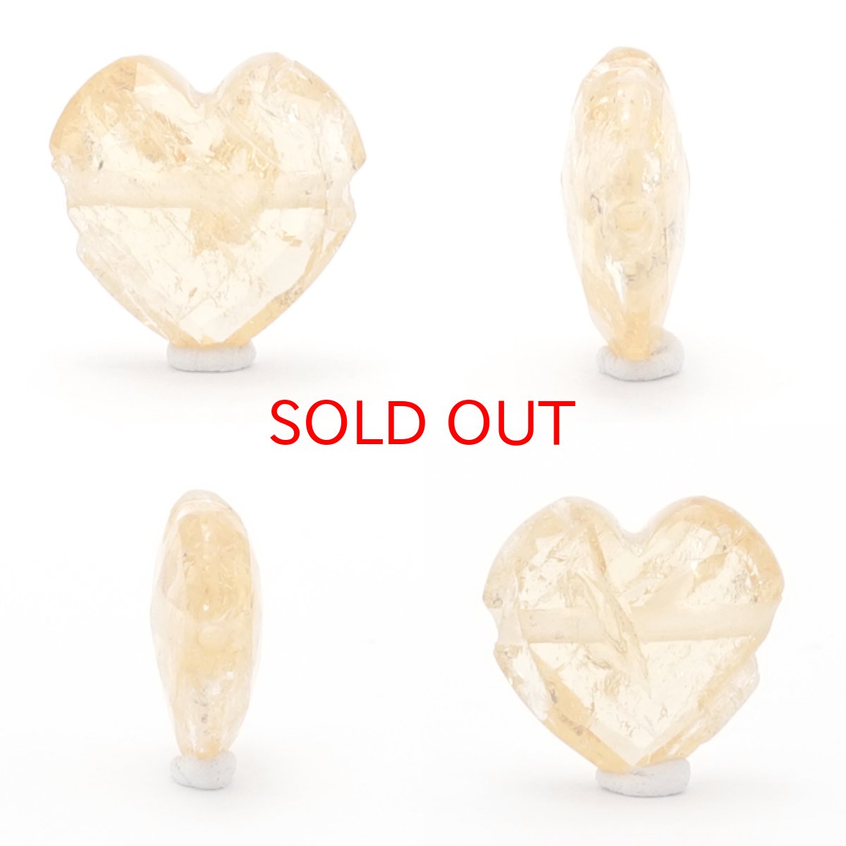 画像2: 天然石 ハート型ビーズ インペリアルトパーズ 11×11mm ブラジル産 【 一点もの 】ハート型 横穴貫通 穴あき ビーズ ハート オリジナルアクセアリー ハンドメイド材料 【 一粒売り 】 パワーストーン お守り 浄化 カラーストーン (2)