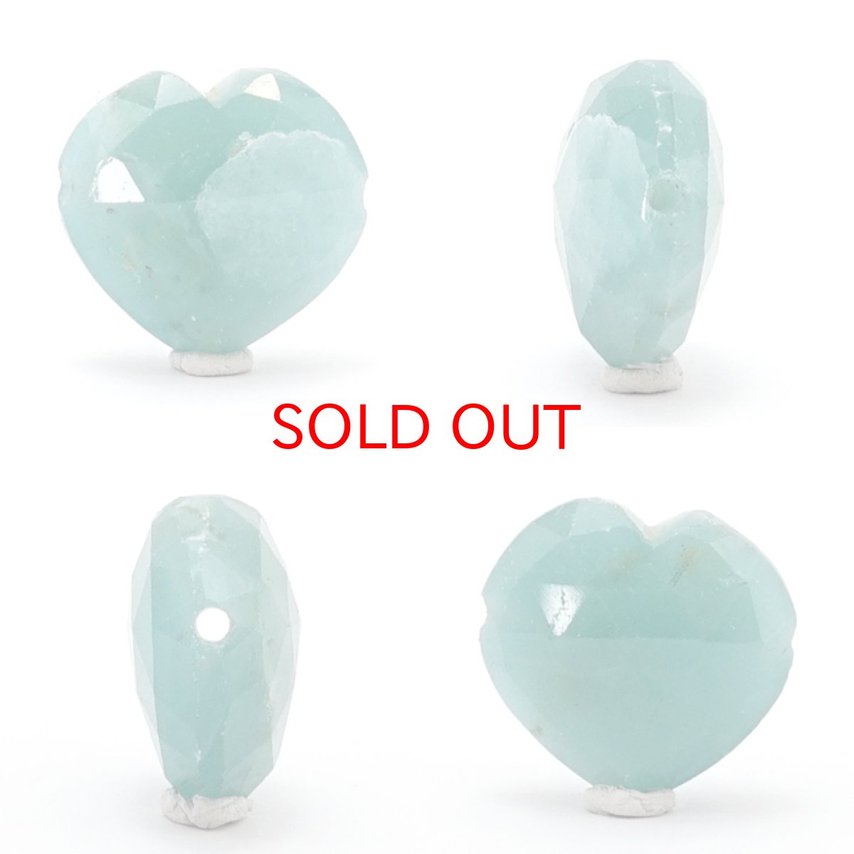 画像2: 天然石 ハート型ビーズ グランディディエライト 11×12mm マダガスカル産 【 一点もの 】ハート型 横穴貫通 穴あき ビーズ ハート オリジナルアクセアリー ハンドメイド材料 【 一粒売り 】 パワーストーン お守り 浄化 カラーストーン (2)