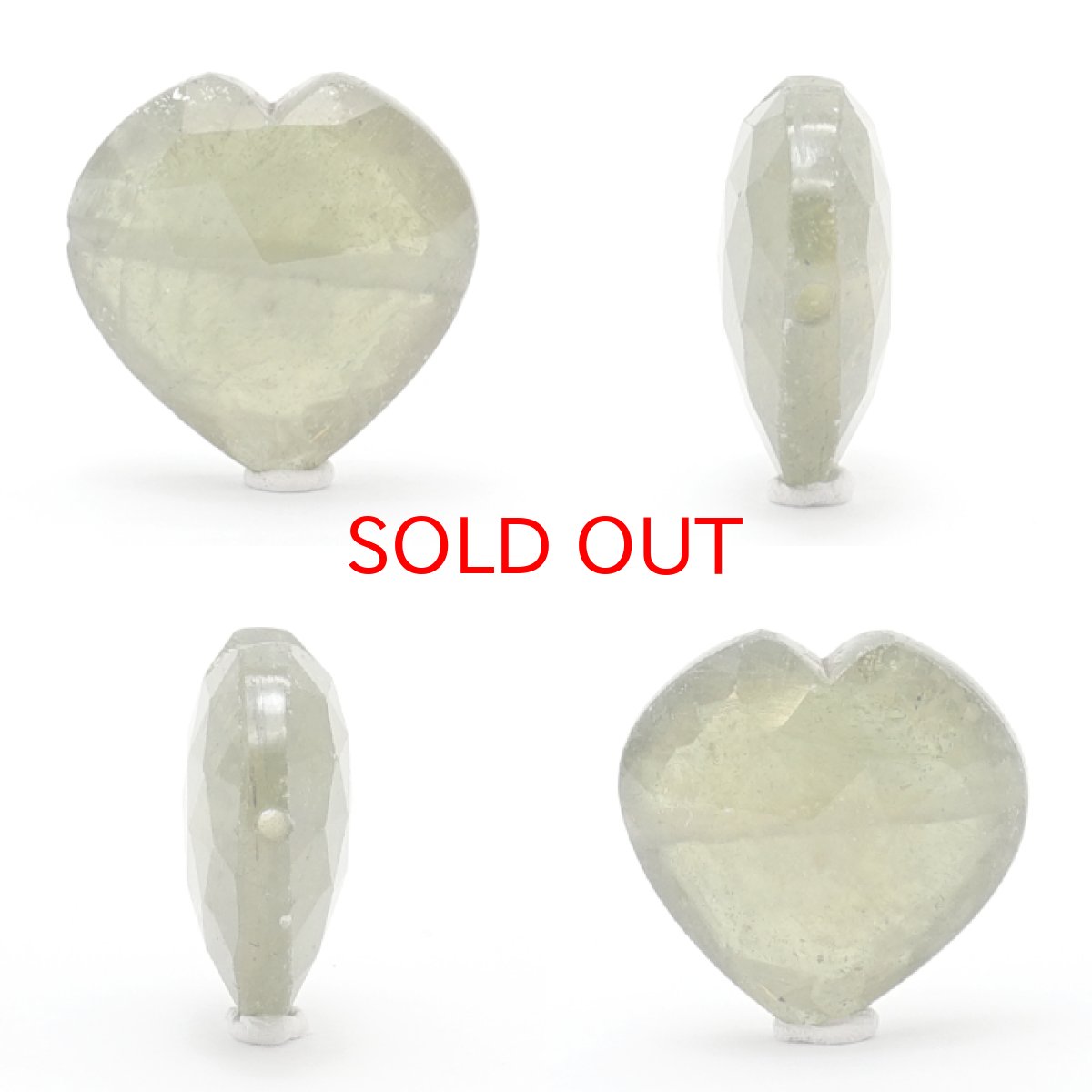 画像2: 天然石 ハート型ビーズ グリーンサファイア 15×15mm マダガスカル産 【 一点もの 】ハート型 横穴貫通 穴あき ビーズ ハート オリジナルアクセアリー ハンドメイド材料 【 一粒売り 】 パワーストーン お守り 浄化 カラーストーン (2)