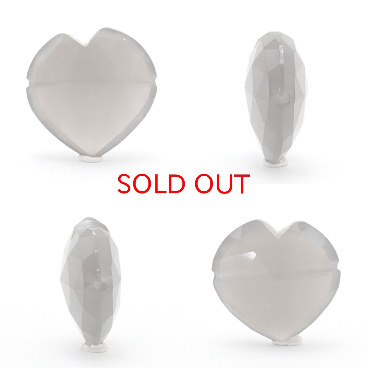 画像2: 天然石 ハート型ビーズ グレームーンストーン 16×16mm スリランカ産 【 一点もの 】ハート型 横穴貫通 穴あき ビーズ ハート オリジナルアクセアリー ハンドメイド材料 【 一粒売り 】 パワーストーン お守り 浄化 カラーストーン (2)