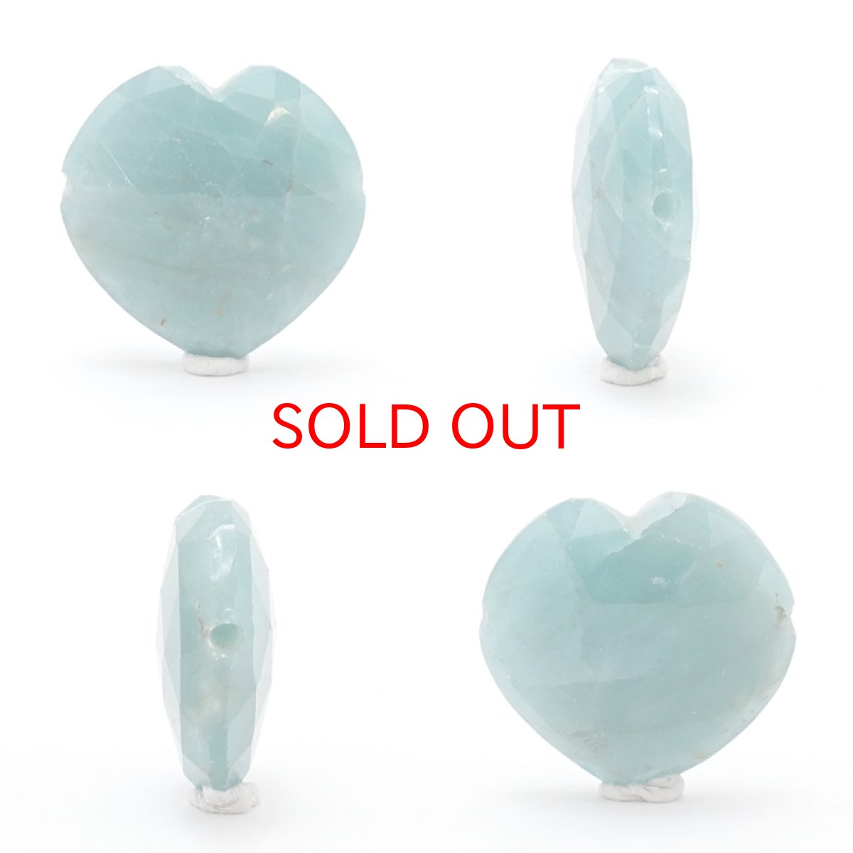 画像2: 天然石 ハート型ビーズ グランディディエライト 14×14mm マダガスカル産 【 一点もの 】ハート型 横穴貫通 穴あき ビーズ ハート オリジナルアクセアリー ハンドメイド材料 【 一粒売り 】 パワーストーン お守り 浄化 カラーストーン (2)