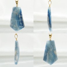 画像2: 【 一点もの 】ブルーシーライト ペンダントトップ トルコ産 日本製 blue scheelite ネックレス お守り 浄化 天然石 パワーストーン カラーストーン (2)