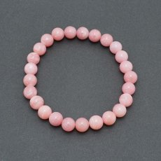 画像3: ピンクオパール ブレスレット AAA オーストラリア産 丸玉 7mm Pink Opal 【 一点もの 】 蛋白石 キューピットストーン ミルキーピンクカラー 10月誕生石  鉱物 1点もの お守り 浄化 天然石 パワーストーン カラーストーン (3)