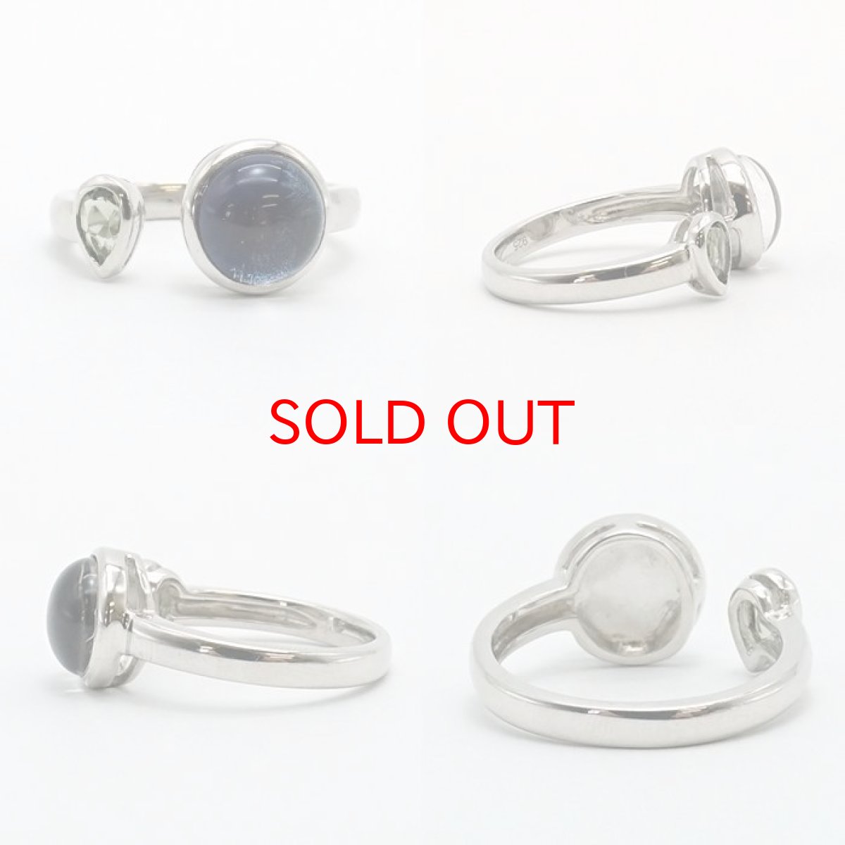 画像2: 【一点物】 ギベオン モルダバイト リング 指輪 隕石 gibeon moldavite シルバー ring SV925 シルバー 丸型 ブルーギベオン 天然石 パワーストーン カラーストーン (2)