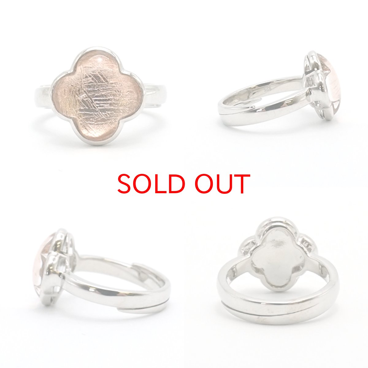 画像3: 【特注】 ギベオン リング 指輪 隕石 gibeon ブルーギベオン シルバー ring SV925 シルバー ピンクゴールド クロバー 天然石 パワーストーン カラーストーン (3)