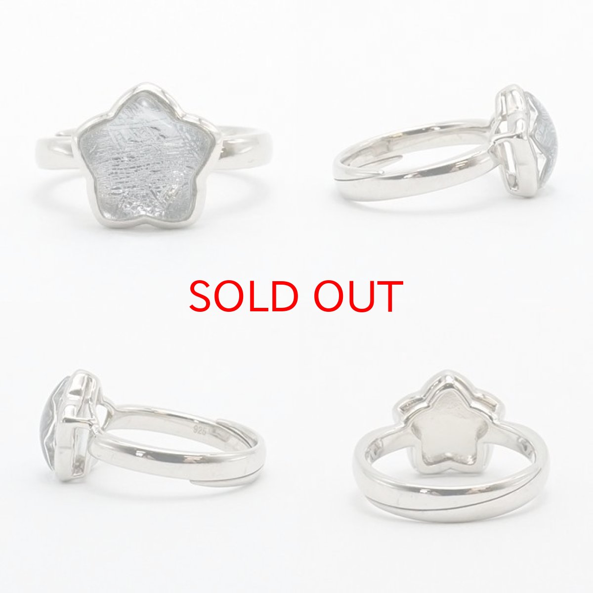 画像2: 【一点物】 ギベオン リング 指輪 隕石 gibeon ブルーギベオン シルバー ring SV925 シルバー ピンクゴールド 星型 天然石 パワーストーン カラーストーン (2)