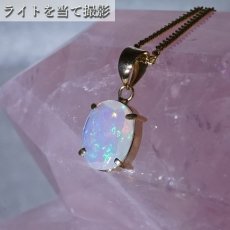 画像4: 【 一点もの 】 エチオピアオパール ペンダントトップ 0.9ct エチオピア産 日本製 オパール K18 一粒ペンダント シンプルペンダント 蛋白石 遊色効果 10月誕生石 天然石 パワーストーン カラーストーン (4)