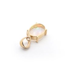 画像3: 【 一点もの 】 エチオピアオパール ペンダントトップ 0.9ct エチオピア産 日本製 オパール K18 一粒ペンダント シンプルペンダント 蛋白石 遊色効果 10月誕生石 天然石 パワーストーン カラーストーン (3)