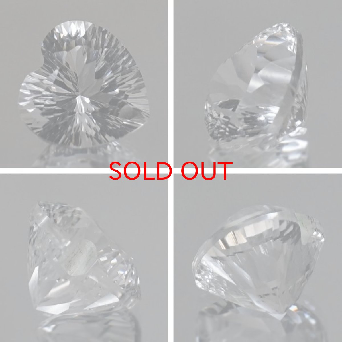 画像2: 【 国産天然石 】 石川県産 水晶 ルース 4.7ct ハートカット ハート 【 一点もの 】 天然石 パワーストーン カラーストーン (2)