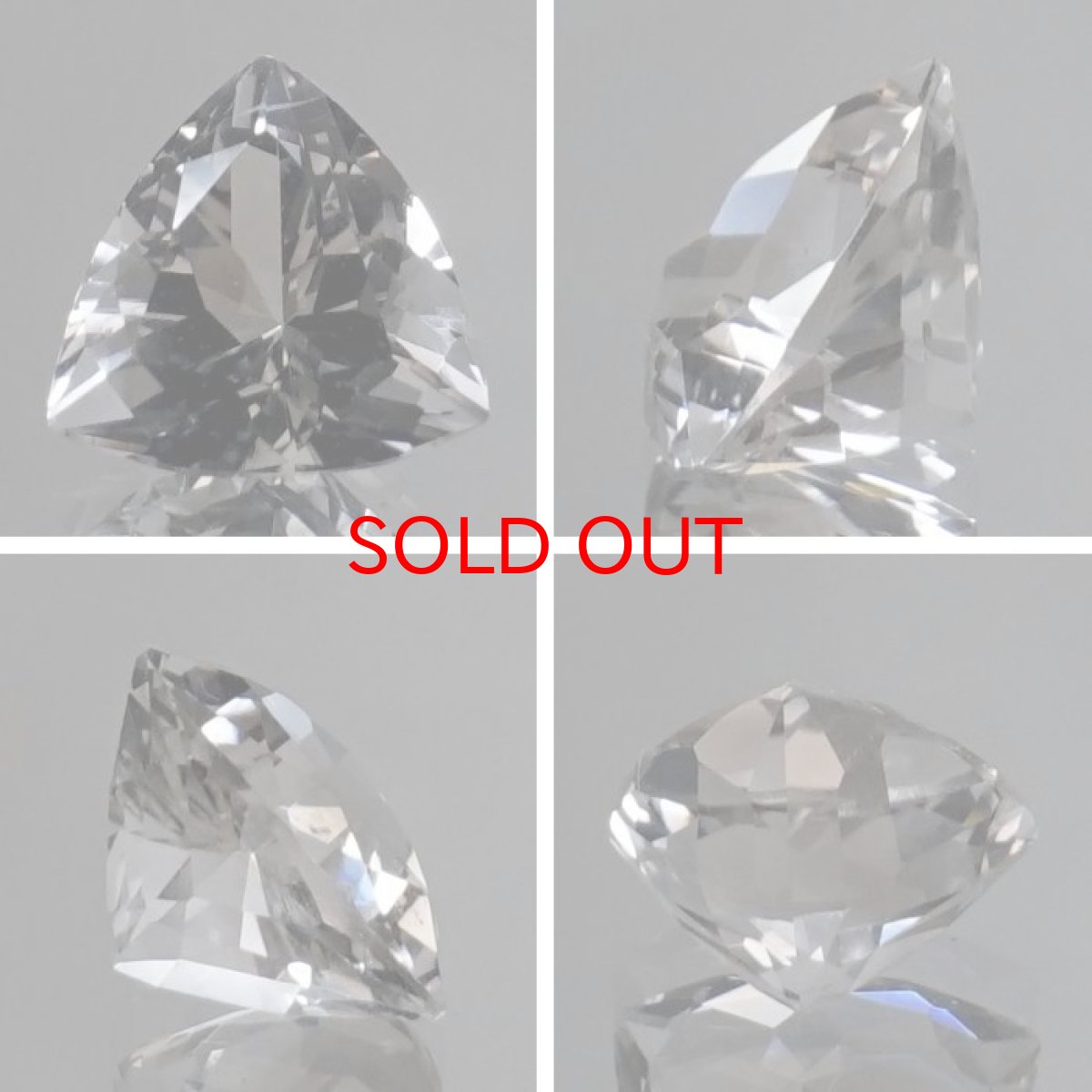 画像2: 【 国産天然石 】 山梨県産 水晶 ルース 1.3ct トリリアンカット 【 一点もの 】 天然石 パワーストーン カラーストーン (2)