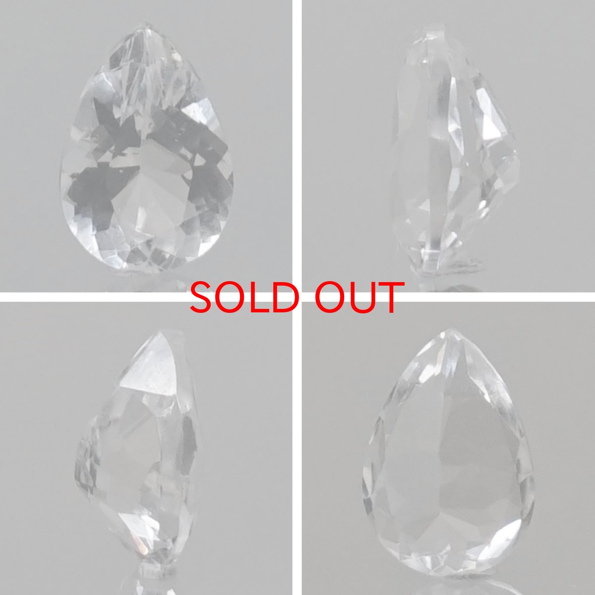 画像2: 【 国産天然石 】 石川県産 水晶 ルース 0.8ct ペアーシェイプ 【 一点もの 】 天然石 パワーストーン カラーストーン (2)