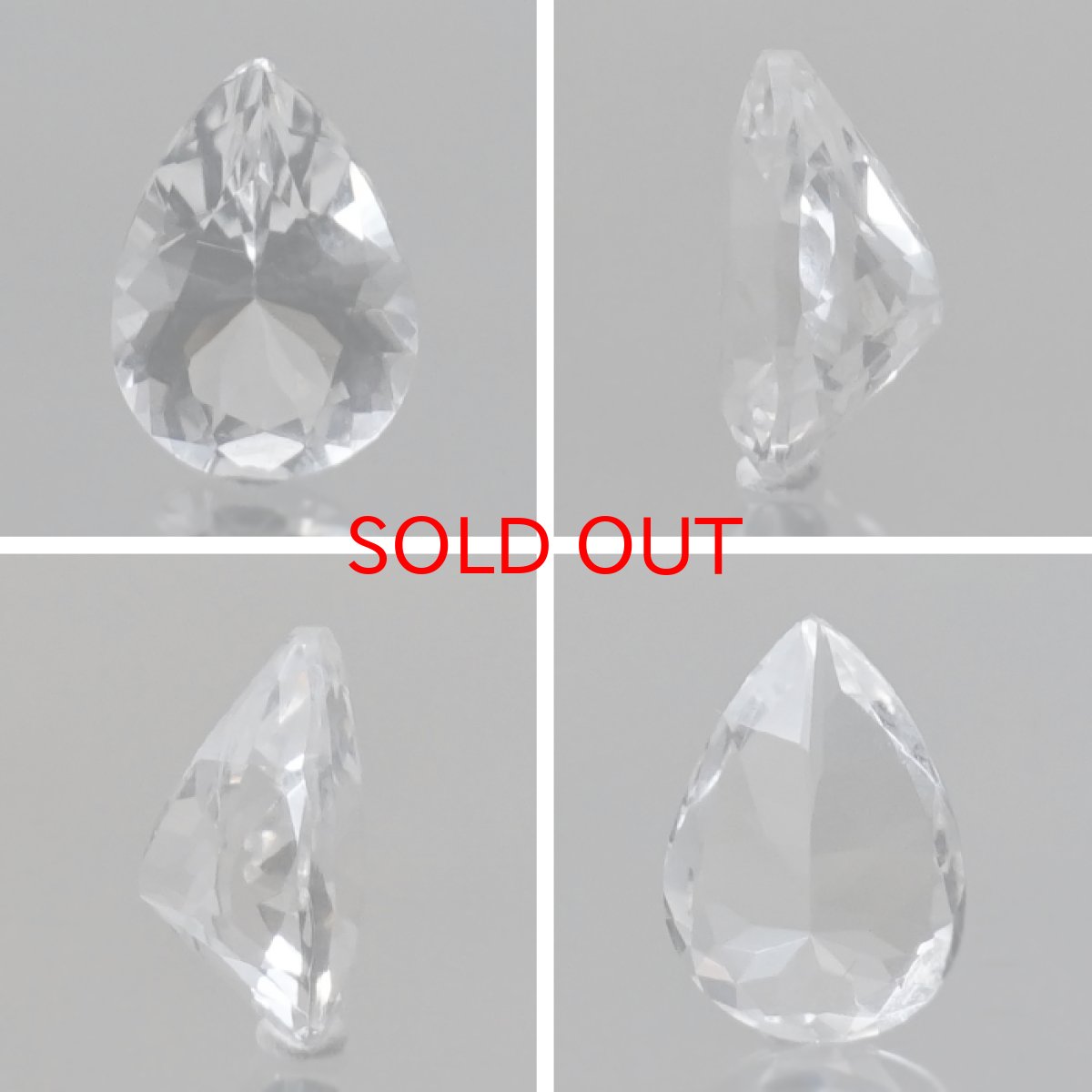 画像2: 【 国産天然石 】 岩手県産 水晶 ルース 1.0ct ペアーシェイプ 天然石 パワーストーン カラーストーン (2)