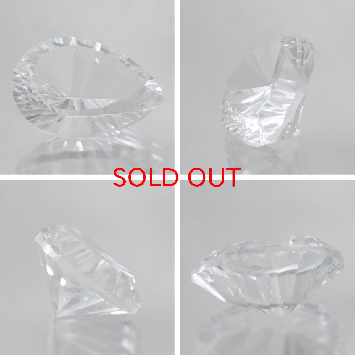 画像2: 【 国産天然石 】 山梨県産 水晶 ルース 4.4ct ペアーシェイプカット 【 一点もの 】 天然石 パワーストーン カラーストーン (2)