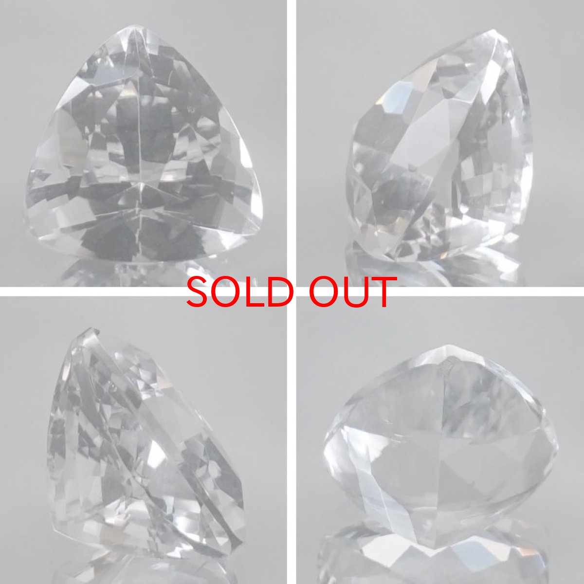 画像2: 【 国産天然石 】 山梨県産 水晶 ルース 2.6ct トリリアンカット 【 一点もの 】 天然石 パワーストーン カラーストーン (2)