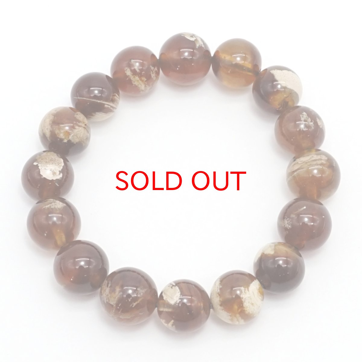 画像4: タイガーアンバー ブレスレット インドネシア産 丸玉 12mm 【 一点もの 】amber アンバー スマトラ琥珀 植物の化石 天然石 パワーストーン カラーストーン (4)