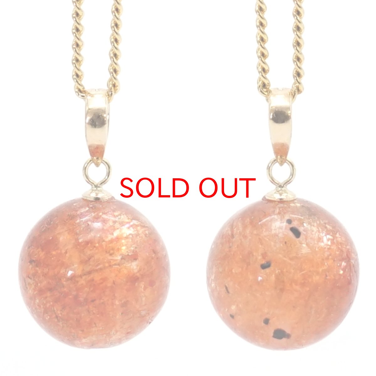 画像2: 【 一点もの 】 サンストーン ペンダントトップ 9mm K18 タンザニア産 Sunstone 一粒ペンダント ネックレス シンプルペンダント 天然石 パワーストーン カラーストーン (2)