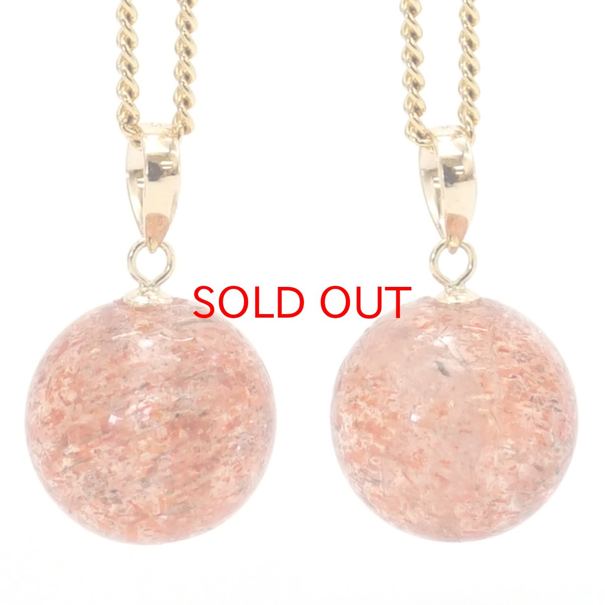 画像2: 【 一点もの 】 サンストーン ペンダントトップ 9mm K18 タンザニア産 Sunstone 一粒ペンダント ネックレス シンプルペンダント 天然石 パワーストーン カラーストーン (2)