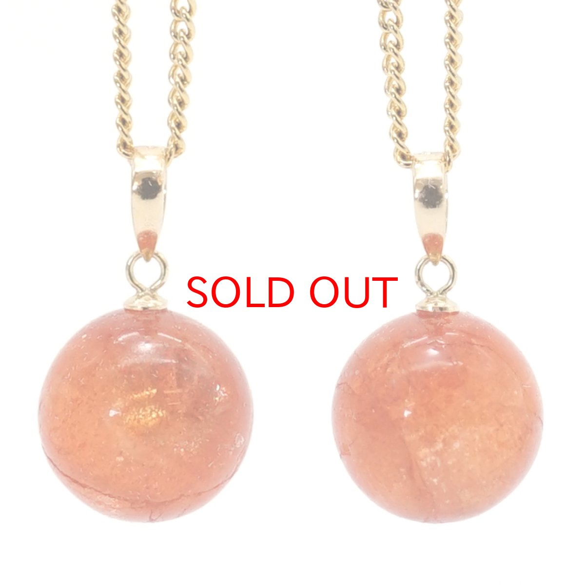 画像2: 【 一点もの 】 サンストーン ペンダントトップ 9mm K18 タンザニア産 Sunstone 一粒ペンダント ネックレス シンプルペンダント 天然石 パワーストーン カラーストーン (2)