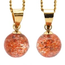 画像2: 【 一点もの 】 サンストーン ペンダントトップ 7mm タンザニア産 Sunstone 一粒ペンダント ネックレス シンプルペンダント 天然石 パワーストーン カラーストーン (2)