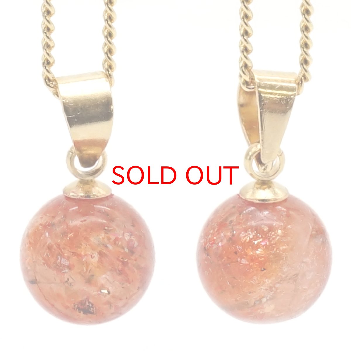 画像2: 【 一点もの 】 サンストーン ペンダントトップ 8mm タンザニア産 Sunstone 一粒ペンダント ネックレス シンプルペンダント 天然石 パワーストーン カラーストーン (2)