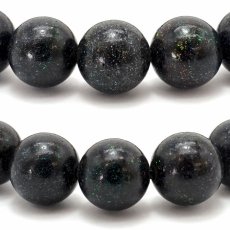 画像2: 【 一点もの 】 ブラックオパール ブレスレット 10mm オーストラリア産 オパール Black opal ブレス 10月誕生石 天然石 パワーストーン カラーストーン (2)