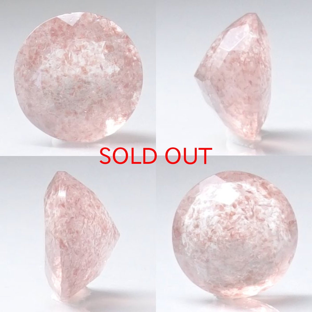 画像2: 【一点物】ストロベリークォーツ ルース 4.4ct ラウンドカット カザフスタン産 レピドクロサイト ピンクエピドート 天然石 パワーストーン ギフト プレゼント カラーストーン (2)