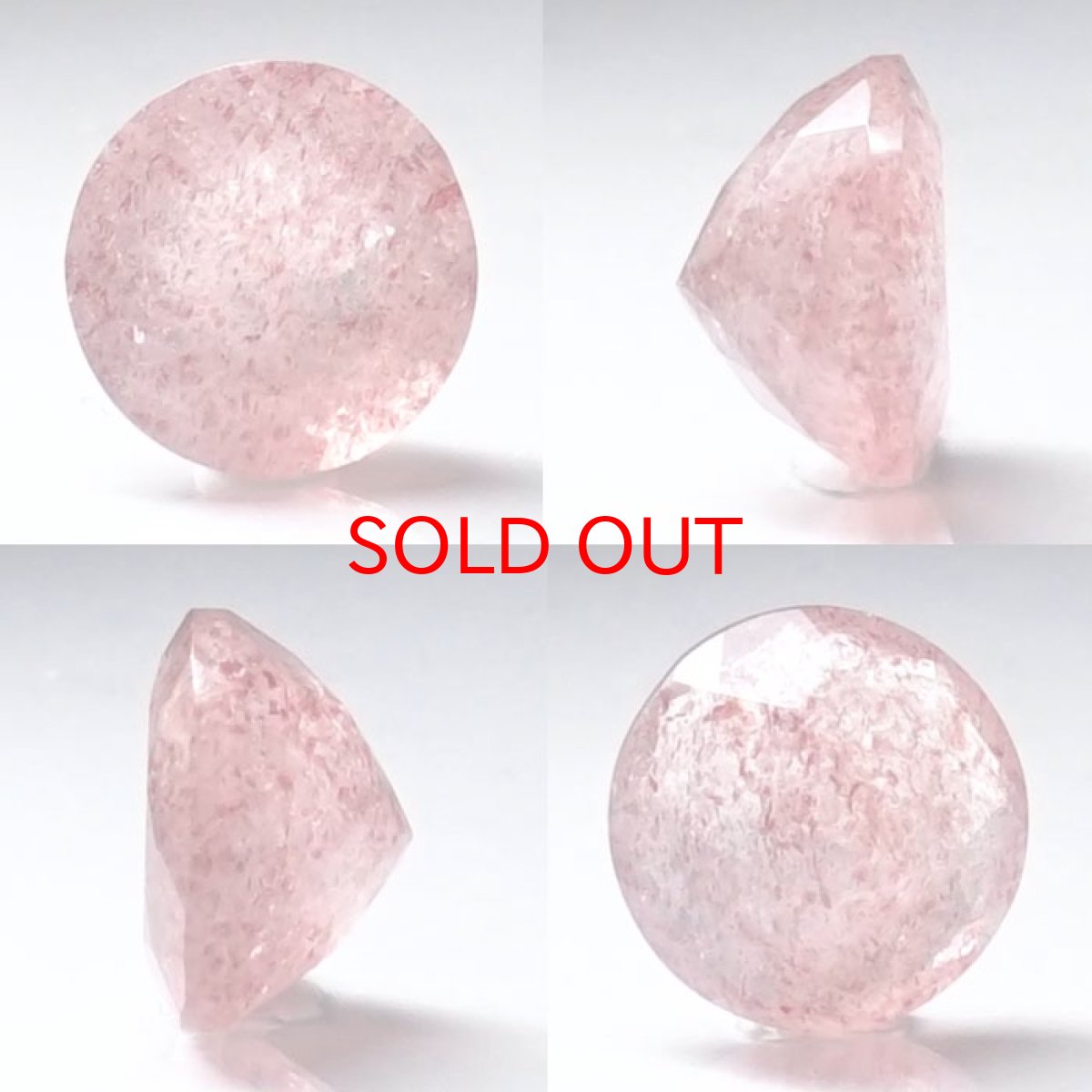 画像2: 【一点物】ストロベリークォーツ ルース 3.7ct ラウンドカット カザフスタン産 レピドクロサイト ピンクエピドート 天然石 パワーストーン ギフト プレゼント カラーストーン (2)