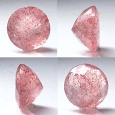 画像2: 【一点物】ストロベリークォーツ ルース 3.7ct ラウンドカット カザフスタン産 レピドクロサイト ピンクエピドート 天然石 パワーストーン ギフト プレゼント カラーストーン (2)