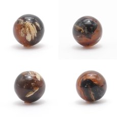 画像5: タイガーアンバー 丸玉 インドネシア産 丸玉 14mm 【 一点もの 】amber アンバー スマトラ琥珀 植物の化石 天然石 パワーストーン カラーストーン (5)