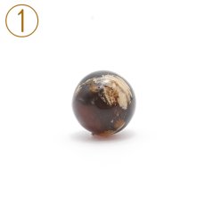 画像2: タイガーアンバー 丸玉 インドネシア産 丸玉 14mm 【 一点もの 】amber アンバー スマトラ琥珀 植物の化石 天然石 パワーストーン カラーストーン (2)
