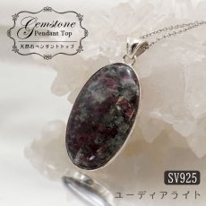 画像1: ユーディアライト ペンダントトップ ロシア産 Eudialyte 日本製 SV925 【 1点もの 】 ネックレス ペンダント シルバー necklace pendant 浄化 お守り 天然石 パワーストーン カラーストーン (1)