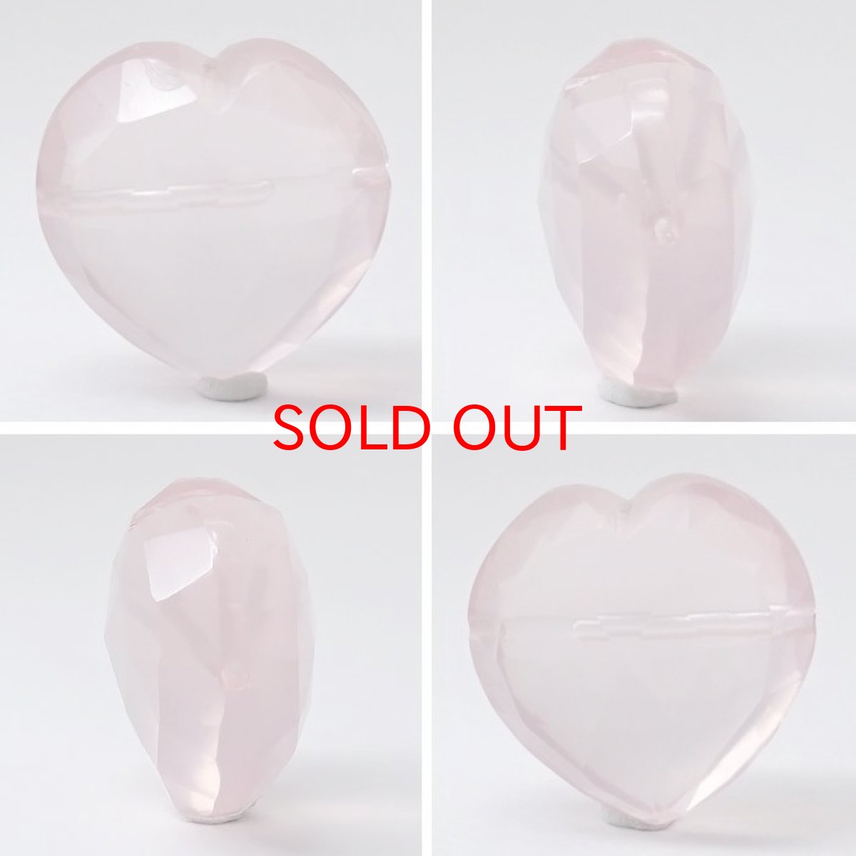 画像2: 天然石 ハート型ビーズ ローズクォーツ 16×16mm マダガスカル産 【 一点もの 】ハート型 横穴貫通 穴あき ビーズ ハート オリジナルアクセサリー ハンドメイド材料 【 一粒売り 】 パワーストーン お守り 浄化 カラーストーン (2)