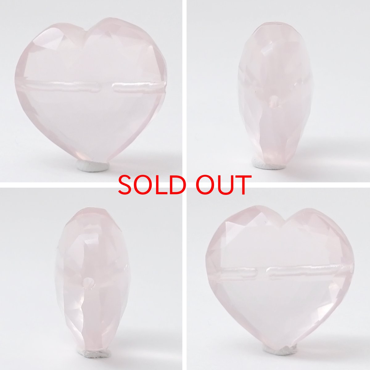 画像2: 天然石 ハート型ビーズ ローズクォーツ 15×16mm マダガスカル産 【 一点もの 】ハート型 横穴貫通 穴あき ビーズ ハート オリジナルアクセサリー ハンドメイド材料 【 一粒売り 】 パワーストーン お守り 浄化 カラーストーン (2)