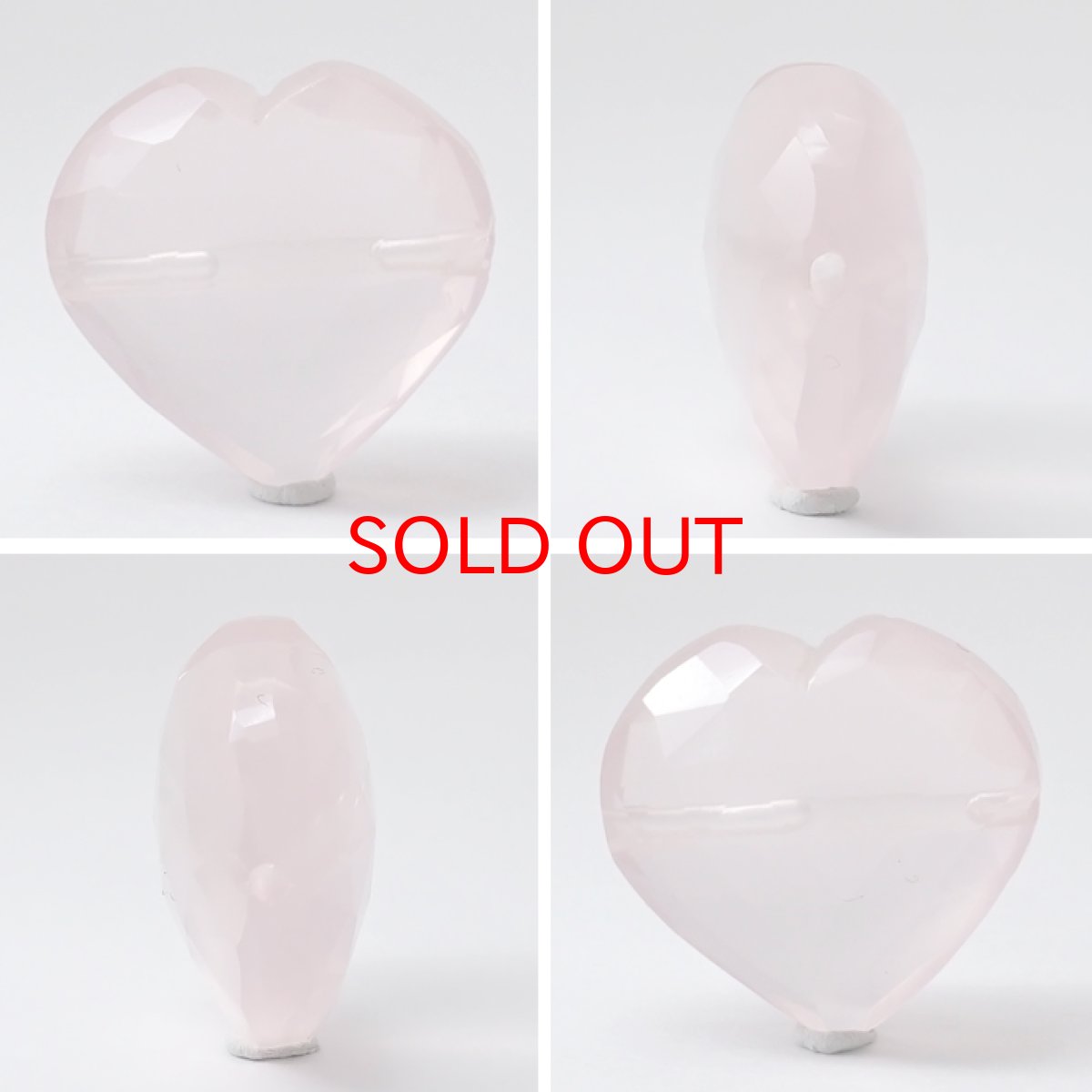 画像2: 天然石 ハート型ビーズ ローズクォーツ 18×18mm マダガスカル産 【 一点もの 】ハート型 横穴貫通 穴あき ビーズ ハート オリジナルアクセサリー ハンドメイド材料 【 一粒売り 】 パワーストーン お守り 浄化 カラーストーン (2)