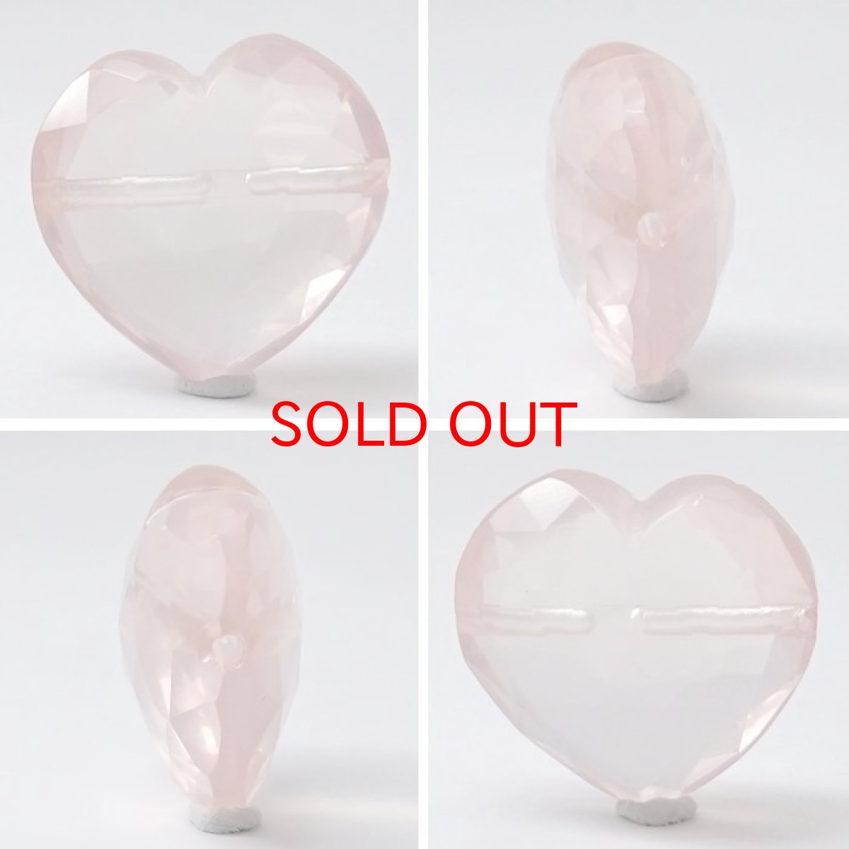 画像2: 天然石 ハート型ビーズ ローズクォーツ 15×16mm マダガスカル産 【 一点もの 】ハート型 横穴貫通 穴あき ビーズ ハート オリジナルアクセサリー ハンドメイド材料 【 一粒売り 】 パワーストーン お守り 浄化 カラーストーン (2)