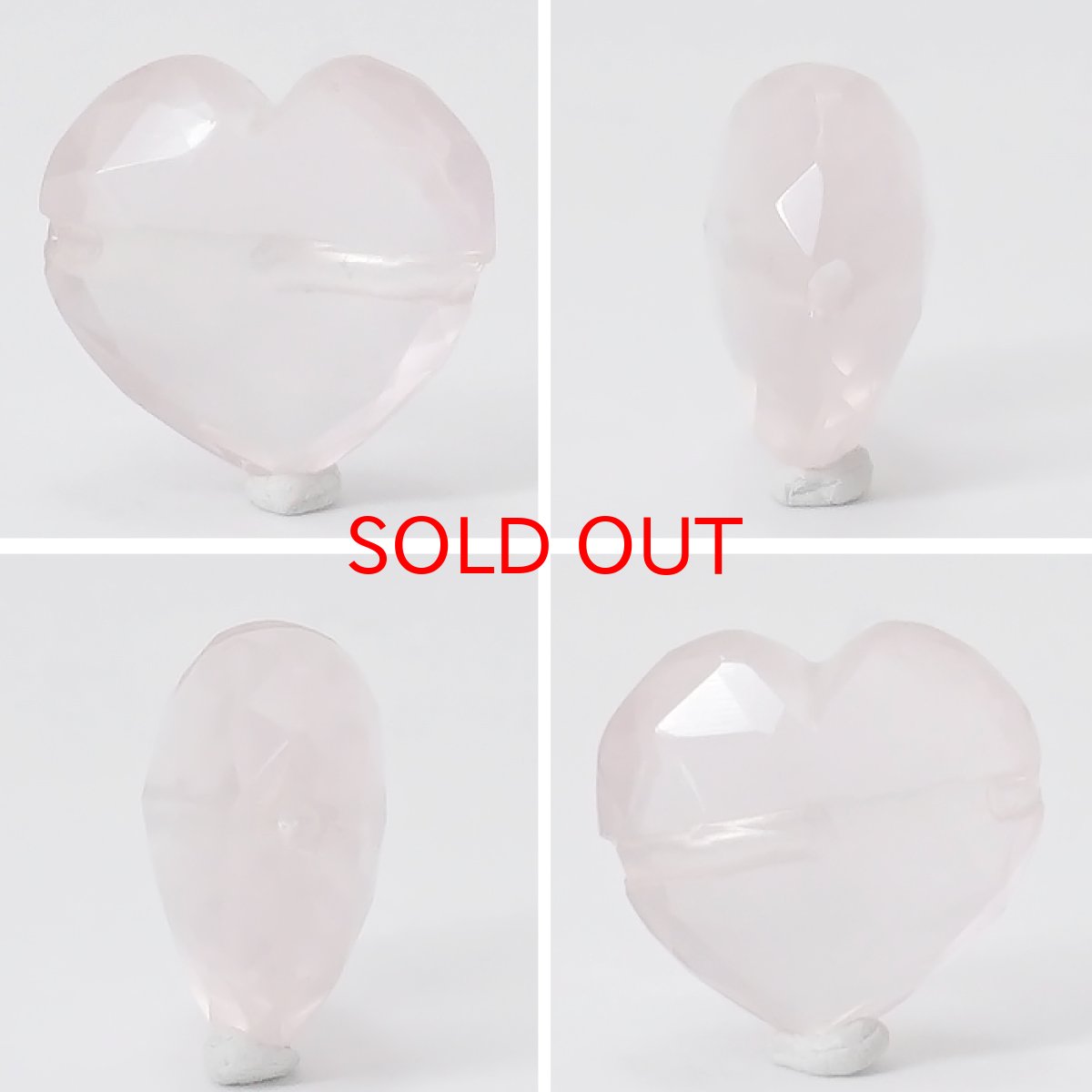 画像2: 天然石 ハート型ビーズ ローズクォーツ 11×12mm マダガスカル産 【 一点もの 】ハート型 横穴貫通 穴あき ビーズ ハート オリジナルアクセサリー ハンドメイド材料 【 一粒売り 】 パワーストーン お守り 浄化 カラーストーン (2)