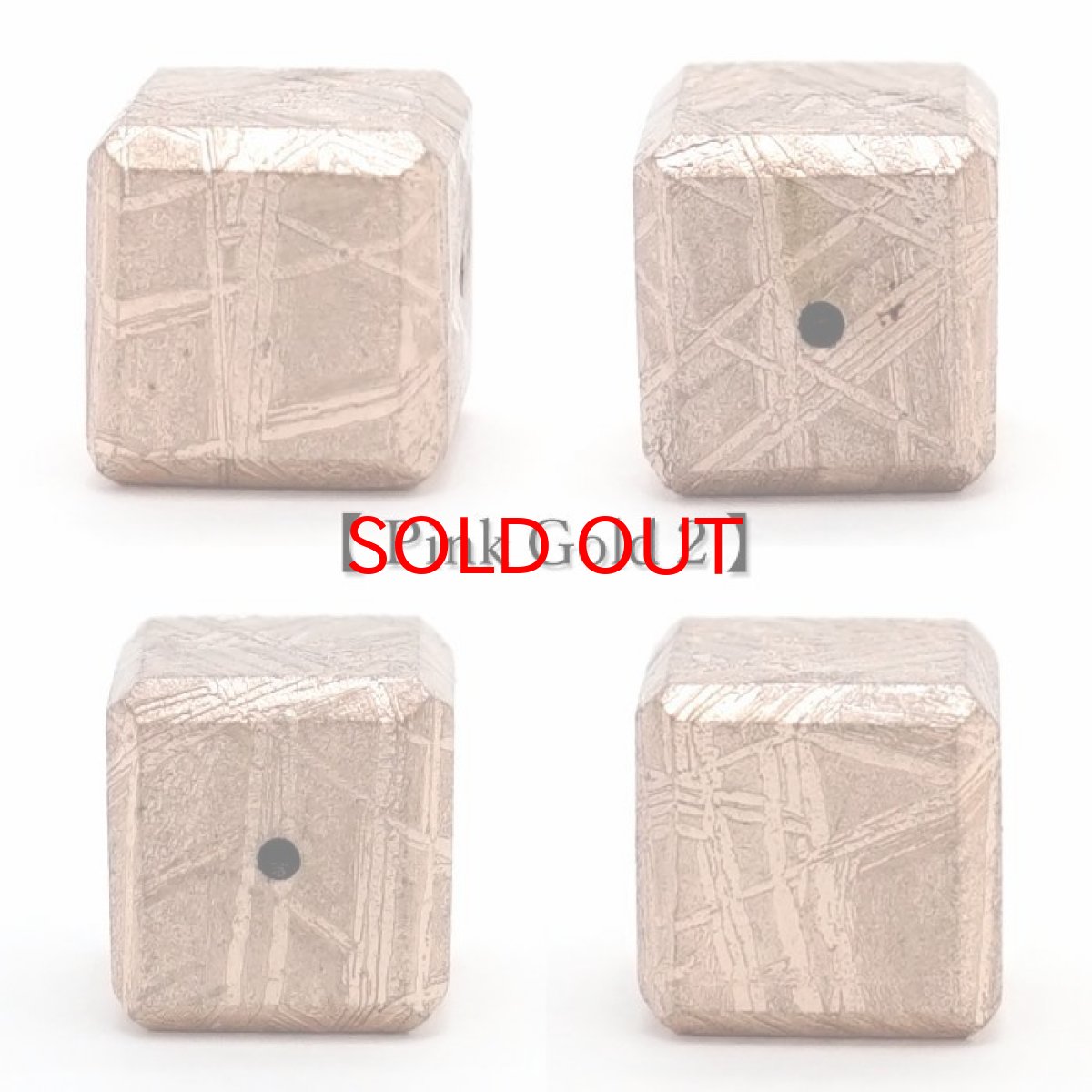 画像5: 【20%OFFセール】 【 一点物 】 ギベオン ビーズ 10mm 正方形 バラ石 貫通穴 メッキ加工 ナミビア産 隕石 天然石 パワーストーン カラーストーン (5)