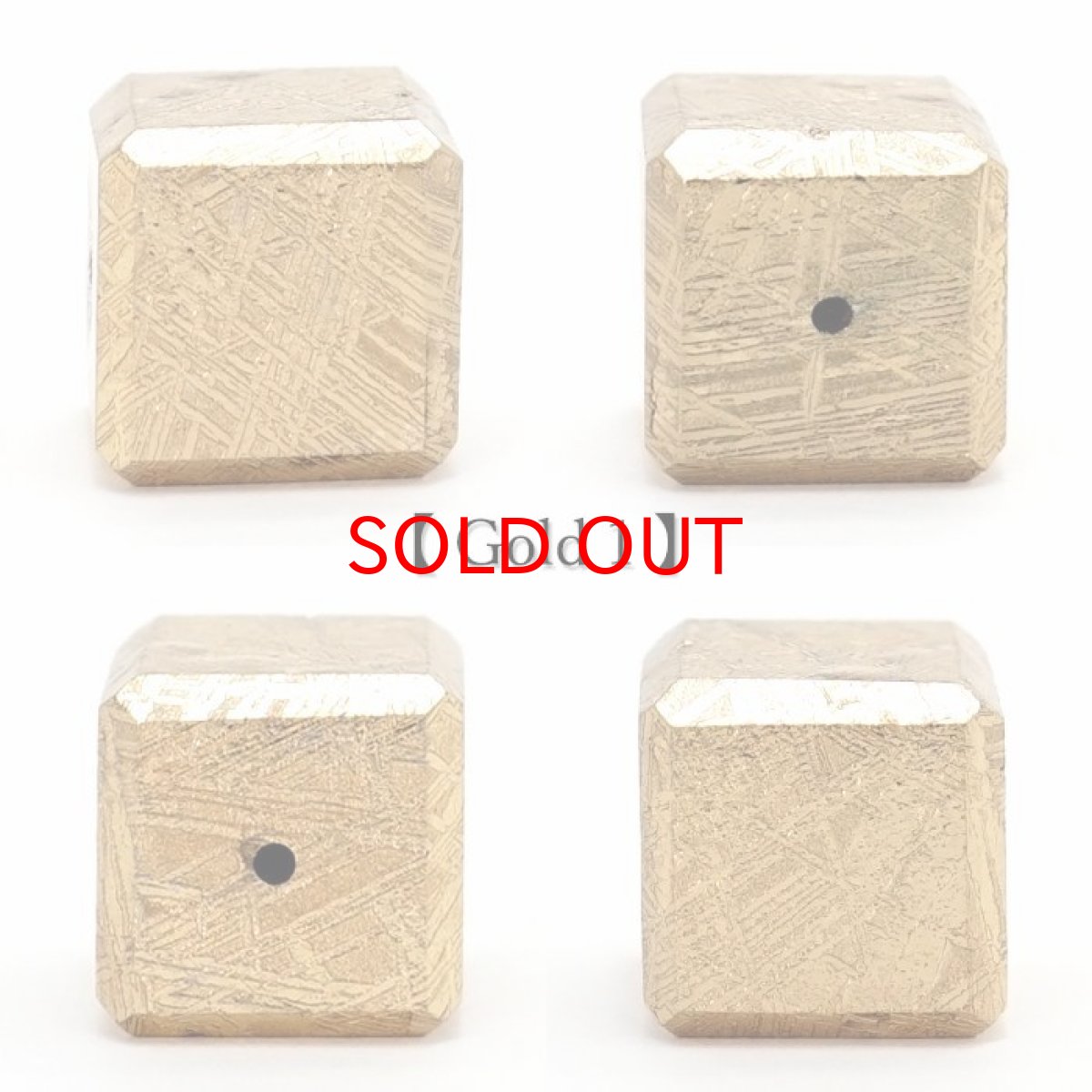 画像6: 【 一点物 】 ギベオン ビーズ 12mm 正方形 バラ石 貫通穴 メッキ加工 ナミビア産 隕石 天然石 パワーストーン カラーストーン (6)