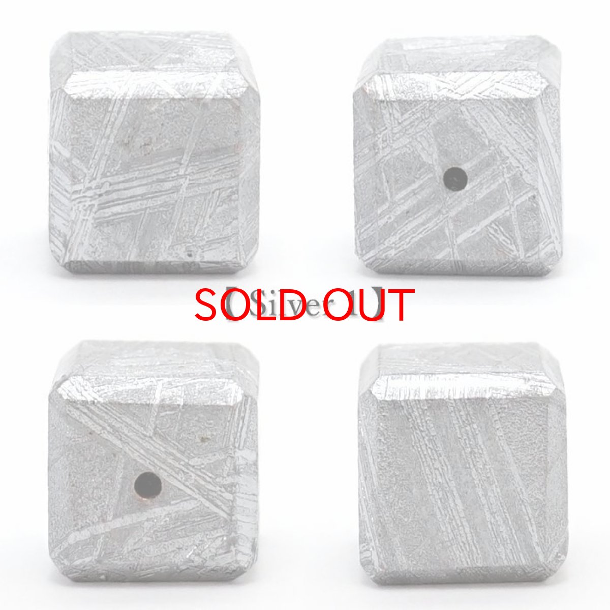 画像2: 【20%OFFセール】 【 一点物 】 ギベオン ビーズ 10mm 正方形 バラ石 貫通穴 メッキ加工 ナミビア産 隕石 天然石 パワーストーン カラーストーン (2)