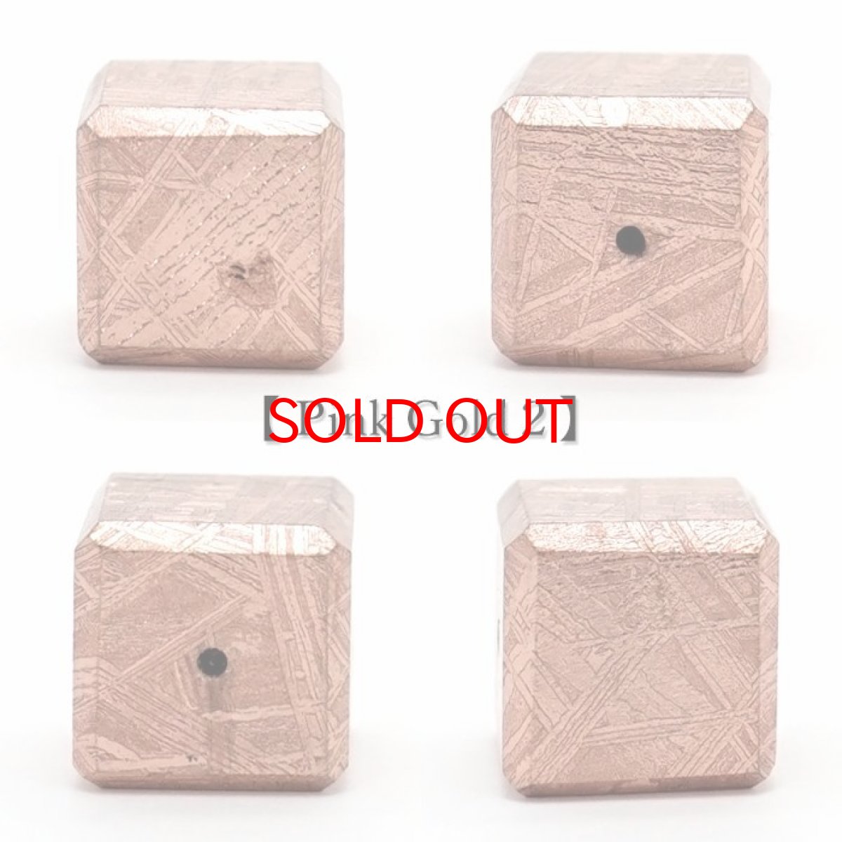 画像5: 【 一点物 】 ギベオン ビーズ 12mm 正方形 バラ石 貫通穴 メッキ加工 ナミビア産 隕石 天然石 パワーストーン カラーストーン (5)