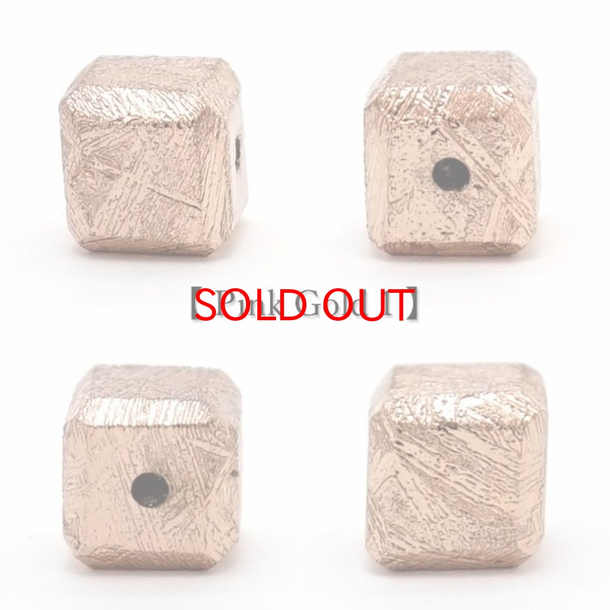 画像4: 【 一点物 】 ギベオン ビーズ 6mm 正方形 バラ石 貫通穴 メッキ加工 ナミビア産 隕石 天然石 パワーストーン カラーストーン (4)