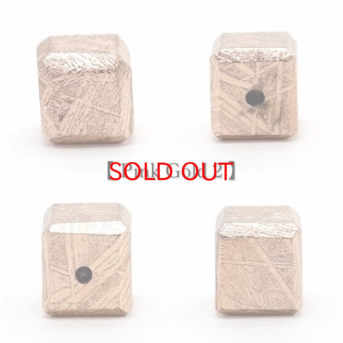 画像5: 【 一点物 】 ギベオン ビーズ 6mm 正方形 バラ石 貫通穴 メッキ加工 ナミビア産 隕石 天然石 パワーストーン カラーストーン (5)