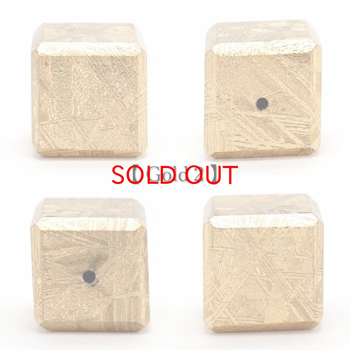 画像7: 【 一点物 】 ギベオン ビーズ 12mm 正方形 バラ石 貫通穴 メッキ加工 ナミビア産 隕石 天然石 パワーストーン カラーストーン (7)